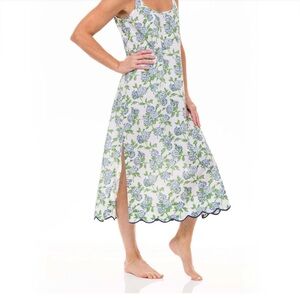 BEAUTIFUL HEIDI CAREY HYDRANGEA SLIP NIGHTGOWN. 100% cotton SIZE Large